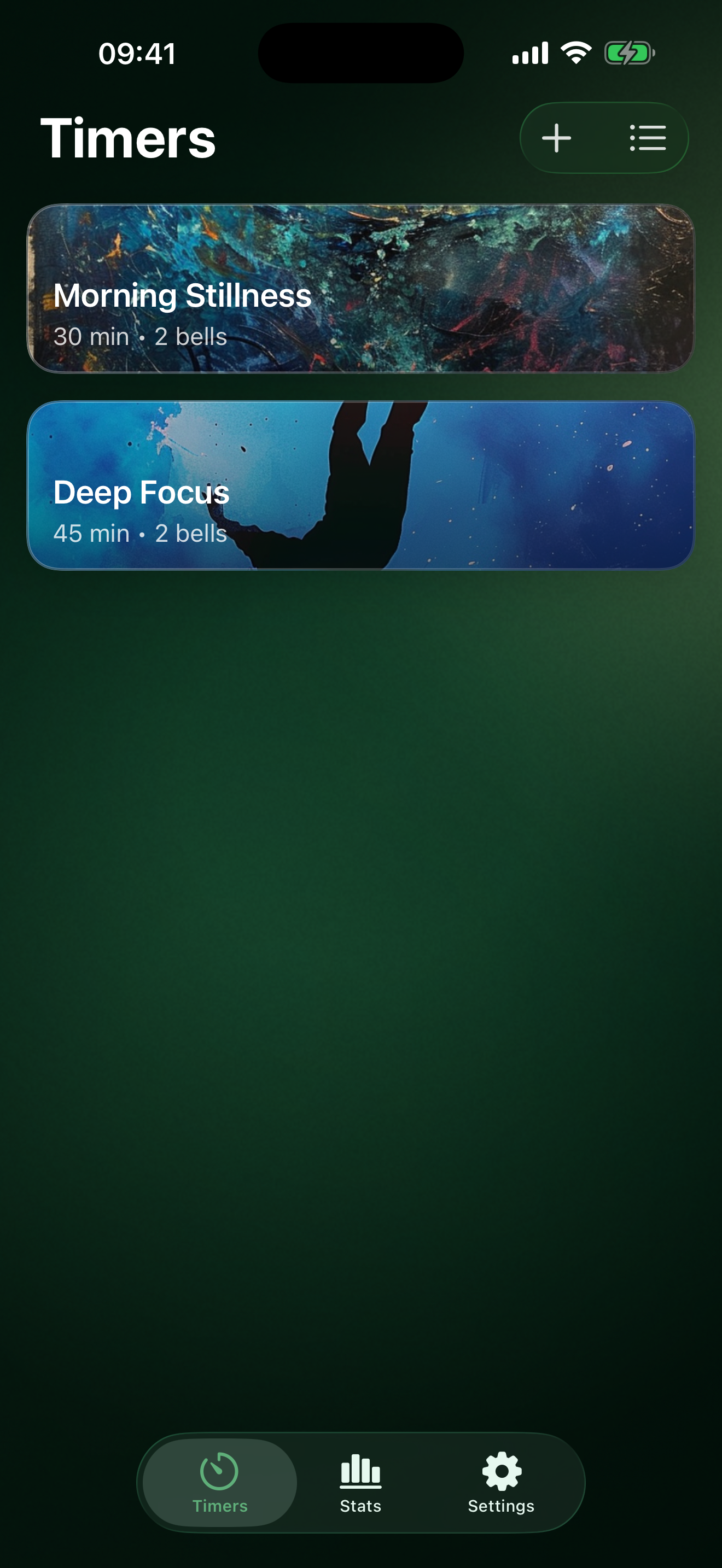 ZenTimer Apple Health in Forest theme
